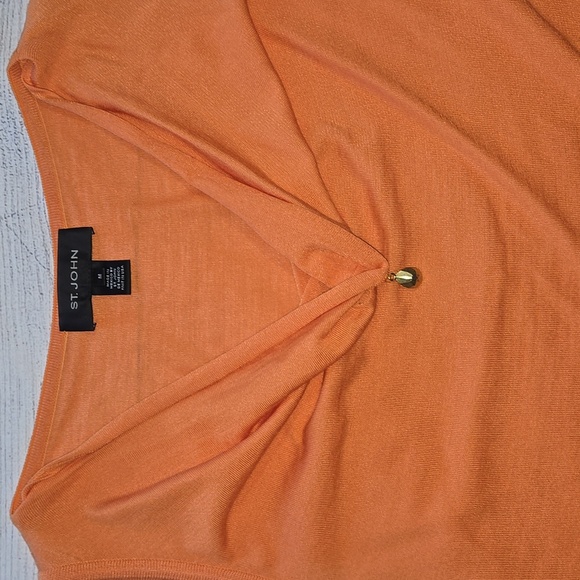 St. John Women's Wool Blend Sleeveless Blouse Orange Size M - Picture 2 of 11